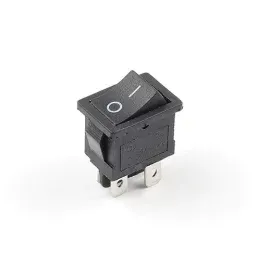 Rektangulär vippströmbrytare KCD1-201-4, svart 250V/6A, AMPUL.eu