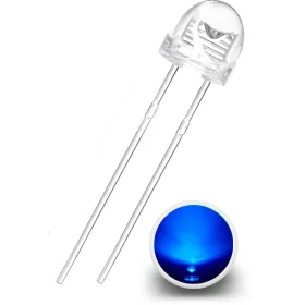 Diode LED 5mm, 120°, bleue, AMPUL.eu