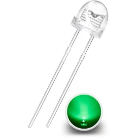 LED-diodi 5mm, 120°, vihreä, AMPUL.eu