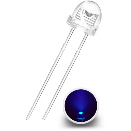 Diodo LED 5mm, 120°, UV Violet, AMPUL.eu