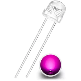 Diodă LED 5mm, 120°, roz, AMPUL.eu