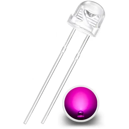LED dioda 5mm, 120°, roza, AMPUL.eu