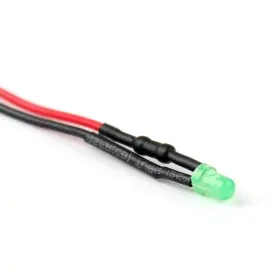 Diodo LED 24V 3 mm, verde diffuso, AMPUL.eu