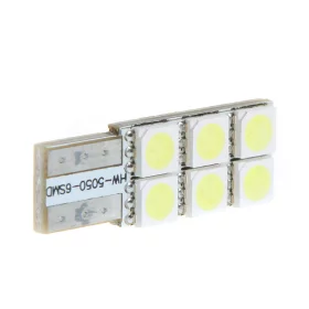 LED 6x 5050 SMD foglalat T10, W5W - fehér, AMPUL.eu