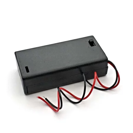 Škatla za baterije za 2 bateriji AA, 3 V, pokrita s stikalom
