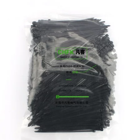 Nylon strapping tapes 3x150mm, 1000pcs, black, AMPUL.eu