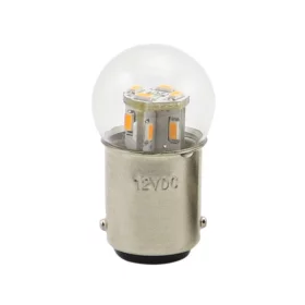 Kompaktní bílá LED žárovka BA15S s 12x 3014 LED pro 6 V DC