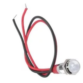 LED kontrolka kovová 12V/24V, pre priemer otvoru 6mm, biela