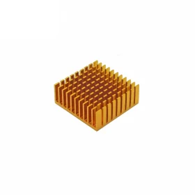 Aluminum heat sink 35x35x14mm with hot melt adhesive tape