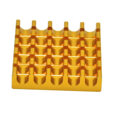 Aluminium-Kühlkörper 22x22x5mm, gold, mit Schmelzklebeband