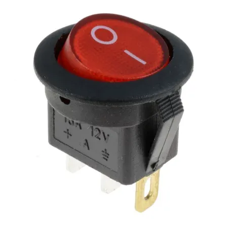 Interruptor de cuna redondo 12V, luz de fondo LED, AMPUL.eu