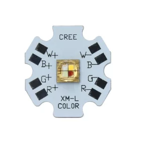 Cree 12W XML RGBWWW LED på 20mm PCB board, AMPUL.eu