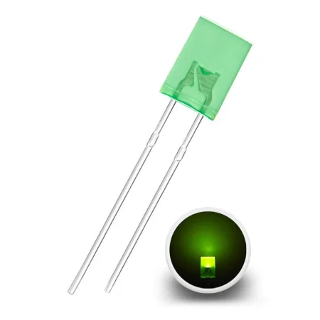 LED dioda pravokutna 2x5x7mm, zelena difuzna, AMPUL.eu