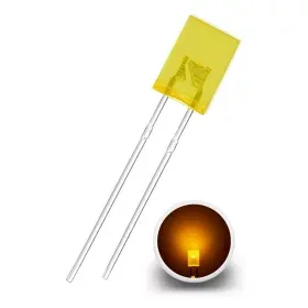 LED rectangular 2x5x7mm, Yellow diffuse, AMPUL.eu