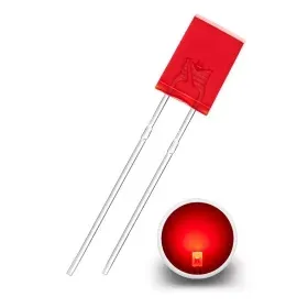 LED rektangulär 2x5x7mm, röd diffus, AMPUL.eu