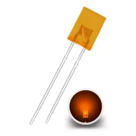 LED rectangular 2x5x7mm, Orange diffuse, AMPUL.eu