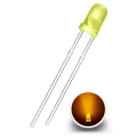 LED Diode 3mm, gul diffus, AMPUL.eu