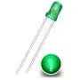 Diodo LED 3 mm, verde diffuso, AMPUL.eu