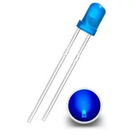 LED Dioda 3mm, Modrá difuzní, AMPUL.eu