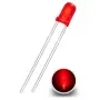 Diode LED 3mm, Rouge diffus, AMPUL.eu