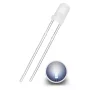 Diodo LED 3 mm bianco diffuso, luminosità 3000 mcd