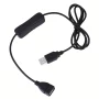 Cable de extensión USB 2.0 con interruptor, 1m, negro, AMPUL.eu