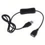 USB 2.0 extension cable with switch, 1m, black, AMPUL.eu