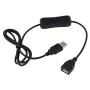 USB 2.0 Verlängerungskabel mit Ein-/Ausschalter, 1m, schwarz, AMPUL.eu