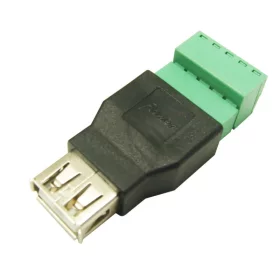 USB 2.0 csatlakozó, női, csavarozható, AMPUL.eu