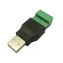 Conector USB 2.0 macho a rosca fácil de montar
