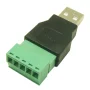 Conector USB 2.0 masculin, de tip înșurubat
