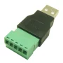 Conector USB 2.0, de sex masculin, înșurubat, AMPUL.eu