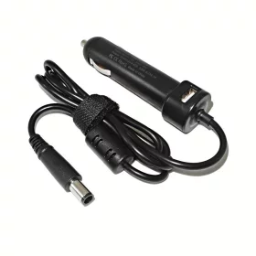 Car charger for DELL laptops, 19.5V, 90W, 7.4x5.0mm with USB