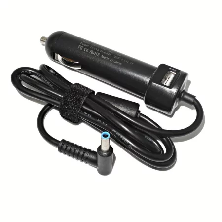 Caricabatterie auto per HP 19,5V 90W e uscita USB