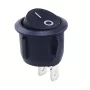 Round Rocker Switch KCD1, Black, 15mm, 250V/3A