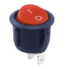 Kompaktní červený kolébkový vypínač KCD1 15mm 250V 3A