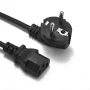 Strömkabel med C13-kontakt och typ E-kontakt (Schuko CEE 7/7) .