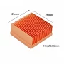 Disipador de cobre 25x25x11mm con recubrimiento antioxidante