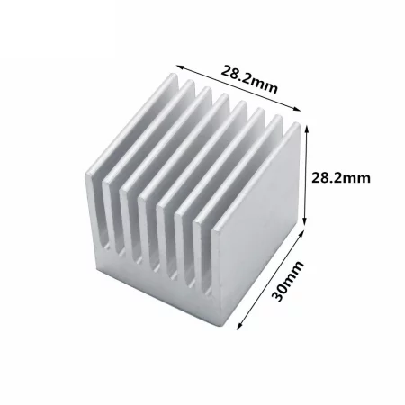 Dissipateur thermique en aluminium 30x28.2x28.2mm avec