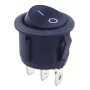 Černý kulatý kolébkový vypínač KCD1 19mm 250V/6A 3-pin