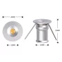 LED-15 Mini-Deckenleuchte 1W in Silber, IP65, 12V DC