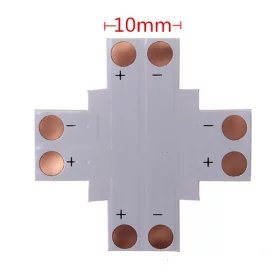 Križ za LED trakove, 2-pinski, 10 mm, AMPUL.eu
