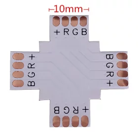 Kříž pro LED pásky, 4-pin, 10mm, AMPUL.eu