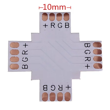 4-Pin Cross Connector for 10mm LED Strips