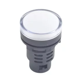 LED indikator 12V, AD16-30D/S, za premer luknje 30 mm, bela