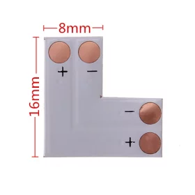 L za LED trakove, 2-pinski, 8 mm, AMPUL.eu