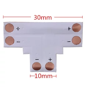 T för LED-remsor, 2-stift, 10mm, AMPUL.eu