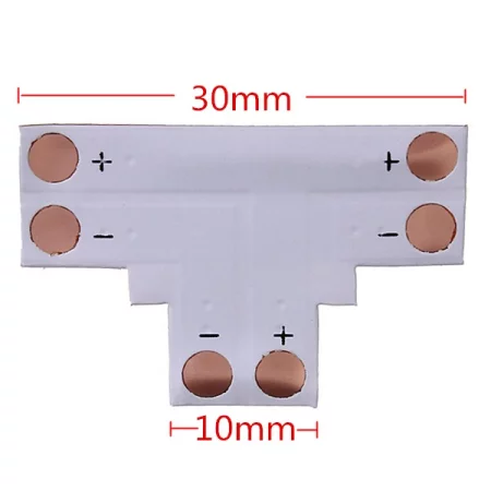 T za LED trakove, 2-pinski, 10 mm, AMPUL.eu