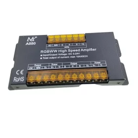 Forstærker til RGBWWW LED-strips, 5x10A, 5V-24V, AMPUL.eu