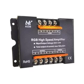 Amplificador para tiras LED RGB, 3x10A, 5V-24V, AMPUL.eu